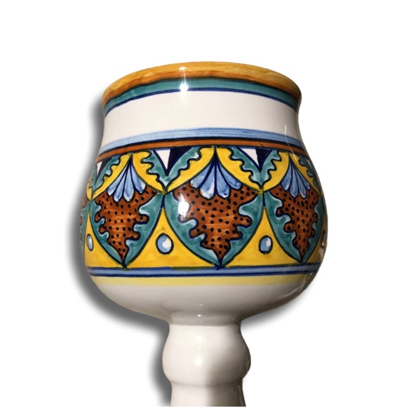 Pair of vintage Franco Mari wine goblets - Picture 4 of 5